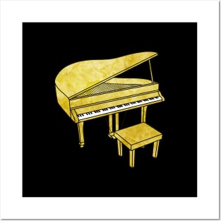 Gold Piano Posters and Art